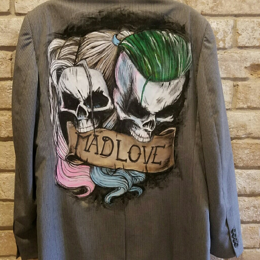 M/F custom art jacket with Harley Quinn &J…